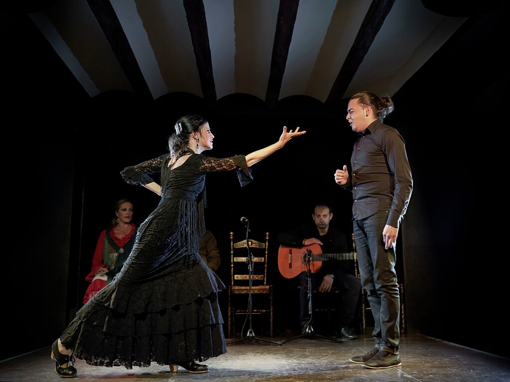 Espectáculo en un tablao flamenco 