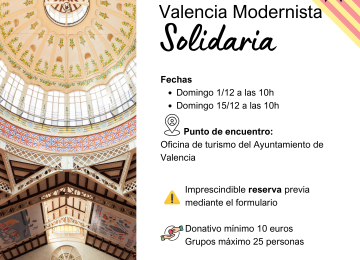 Folleto informativo visita guiada solidaria valencia modernista