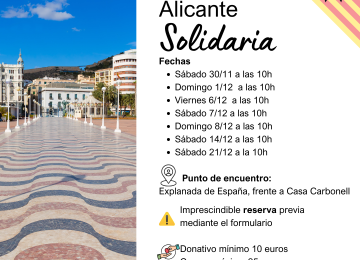 Folleto informativo visita guiada solidaria Alicante