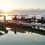 vista del atardecer en el lago albufera