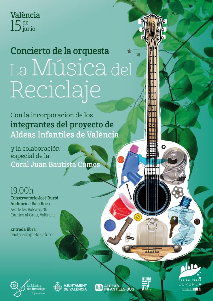 Cartel concierto Música del reciclaje